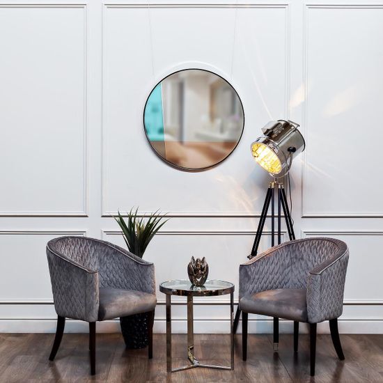 47ED-ET031	Стол журнальный прозр.стекло/хром d.50*55см