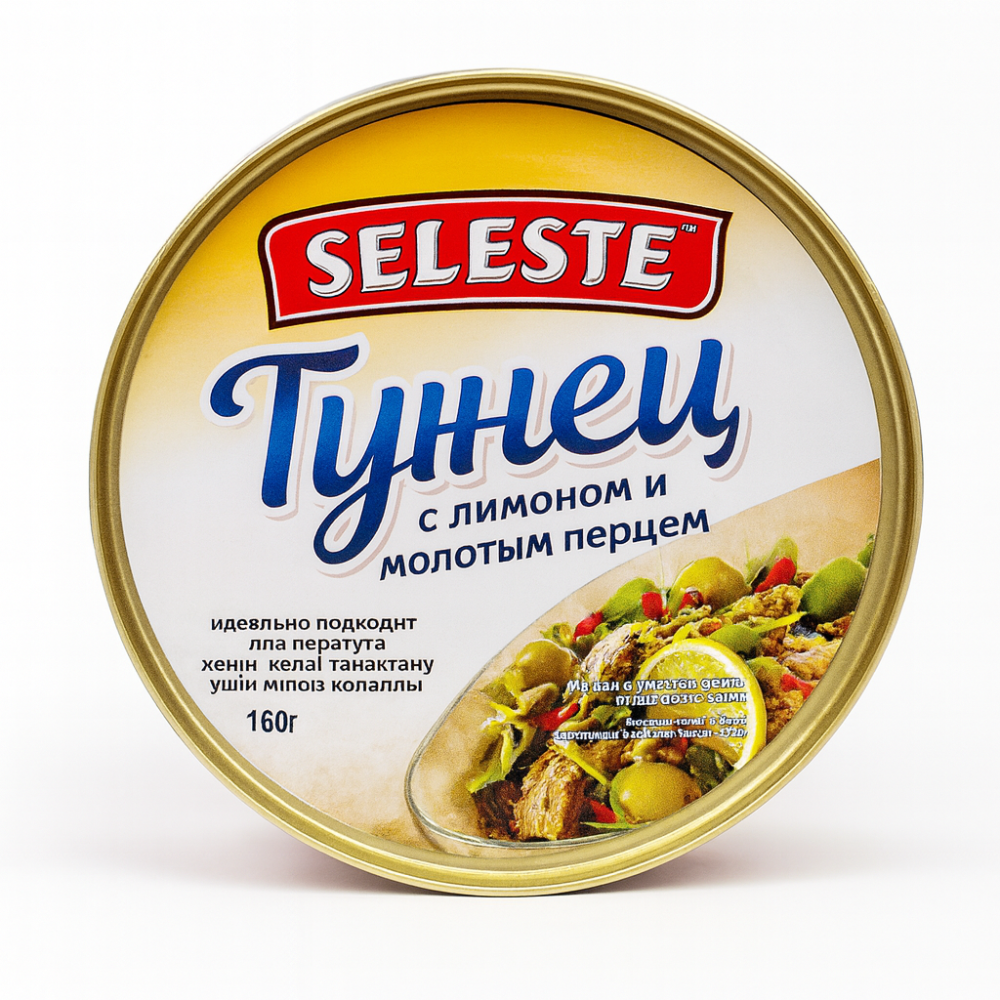 Тунец Seleste с лимоном и молотым перцем 160 гр