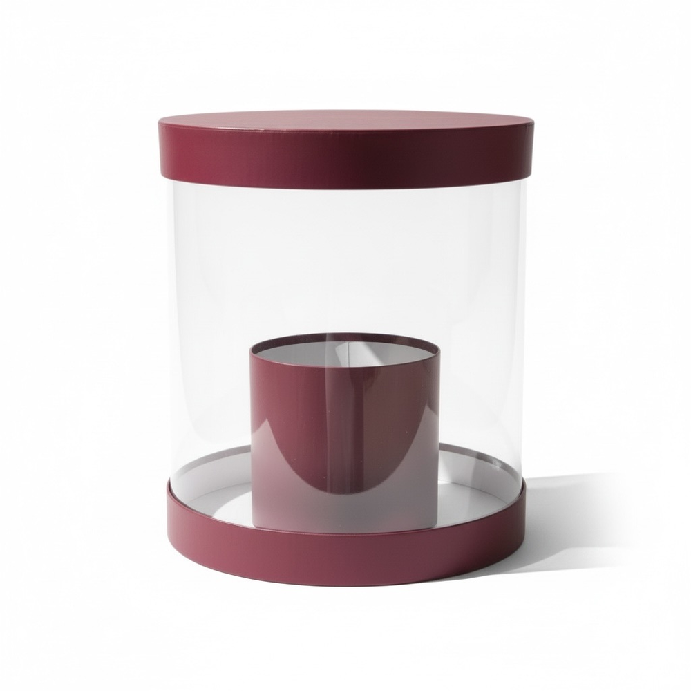 Коробка аквариум 32 см Цвет :Бордовый .