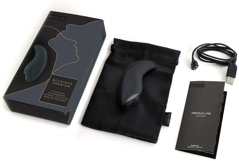 Черный клиторальный стимулятор Bcurious Premium (Цвет: черный)