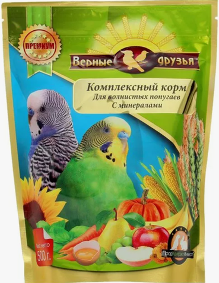 Верные Друзья 500г. корм для волнистых попугаев с минералами