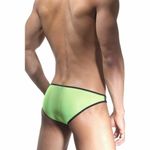 Мужские трусы слипы черно-зеленые под кожу Cosmos Colors DS10BG