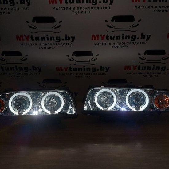 Передние фары angel eyes led chrome для BMW 7 E38 94-98