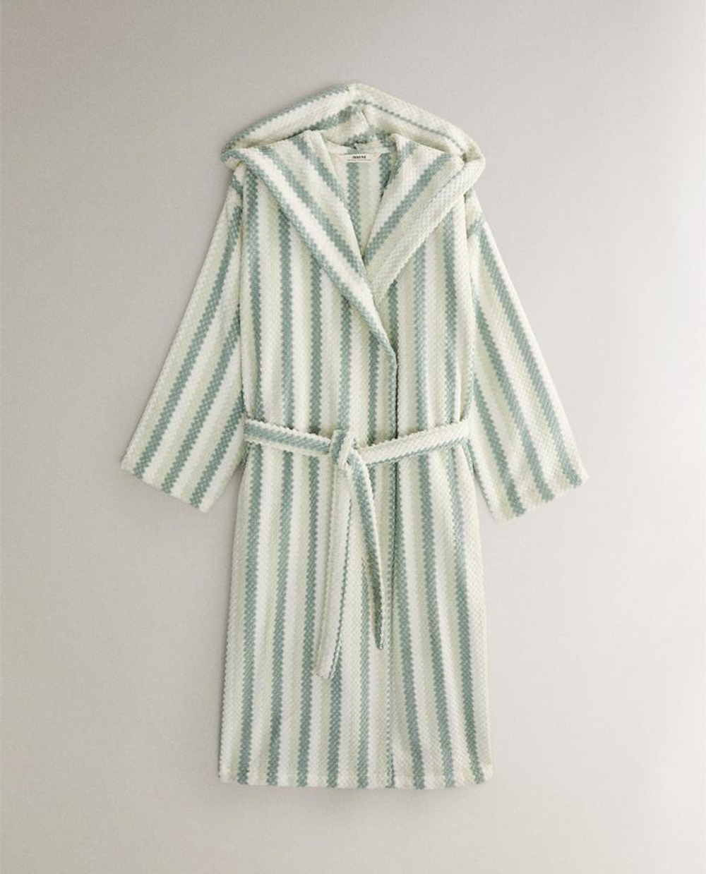 ZARA HOME МЯГКИЙ ЖАККАРДОВЫЙ ХАЛАТ, СИНИЙ