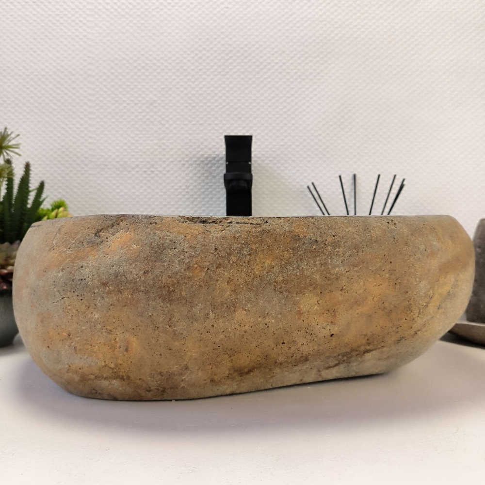 Раковина из речного камня RS-64128 (49*41*15) 0122