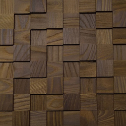 Деревянная мозаика для стен Wood Mosaic 3Д Термоясень пирамида