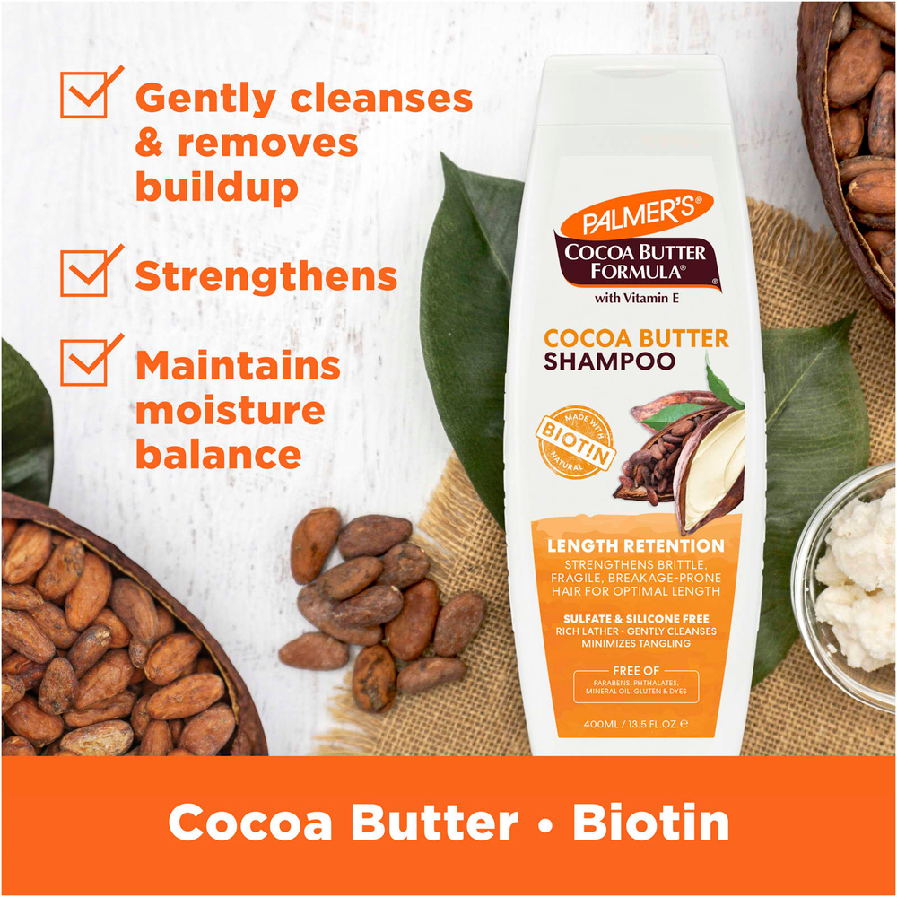 Palmer's, Cocoa Butter Formula, с витамином Е, шампунь для укрепления волос, 400 мл (13,5 жидк. унции)