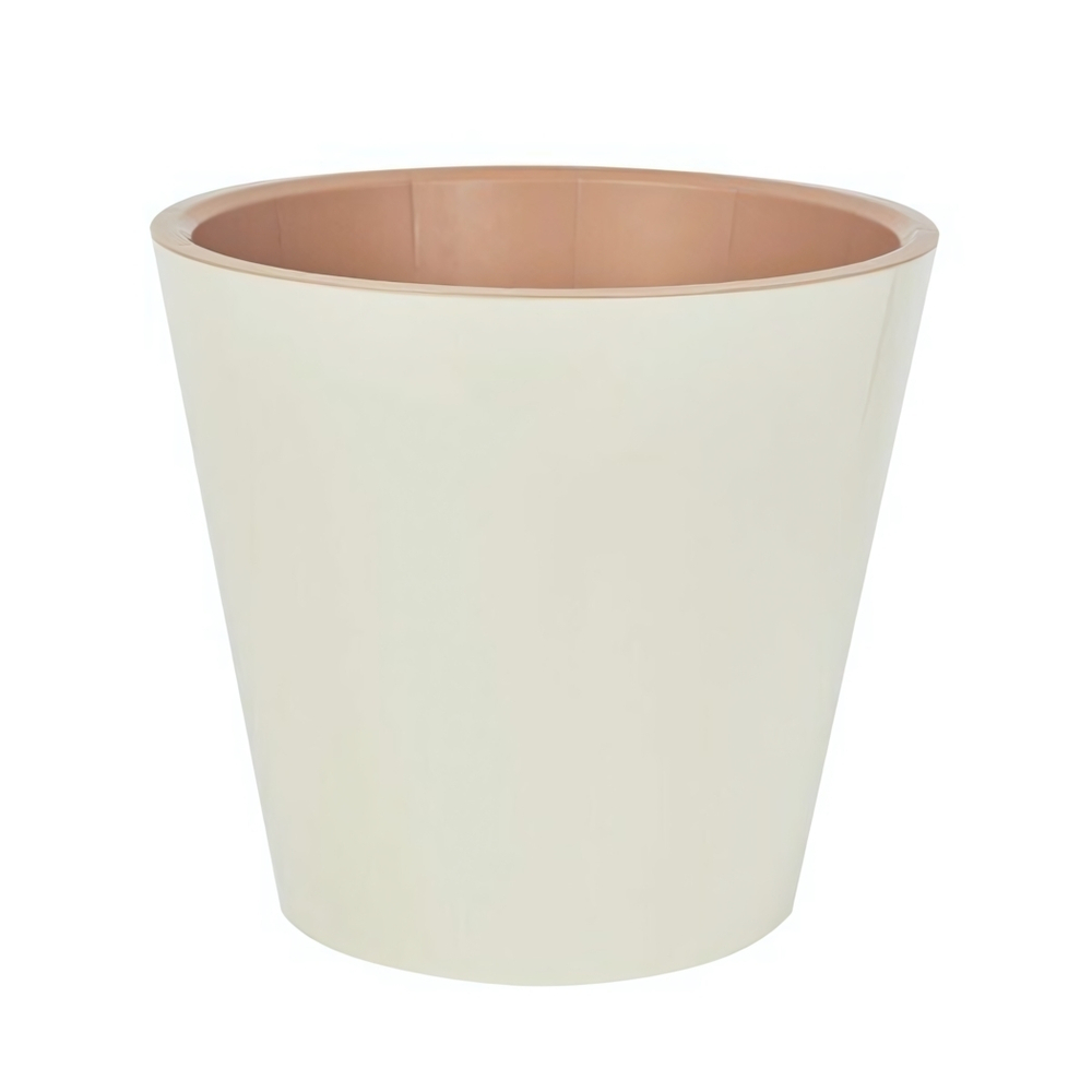 Горшок для цветов London D280мм, 10,5л c дренажной вставкой, Сливочный