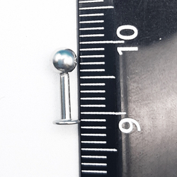 Лабрет для пирсинга 6 мм с шариком 4 мм, толщиной 1,6 мм. Медицинская сталь