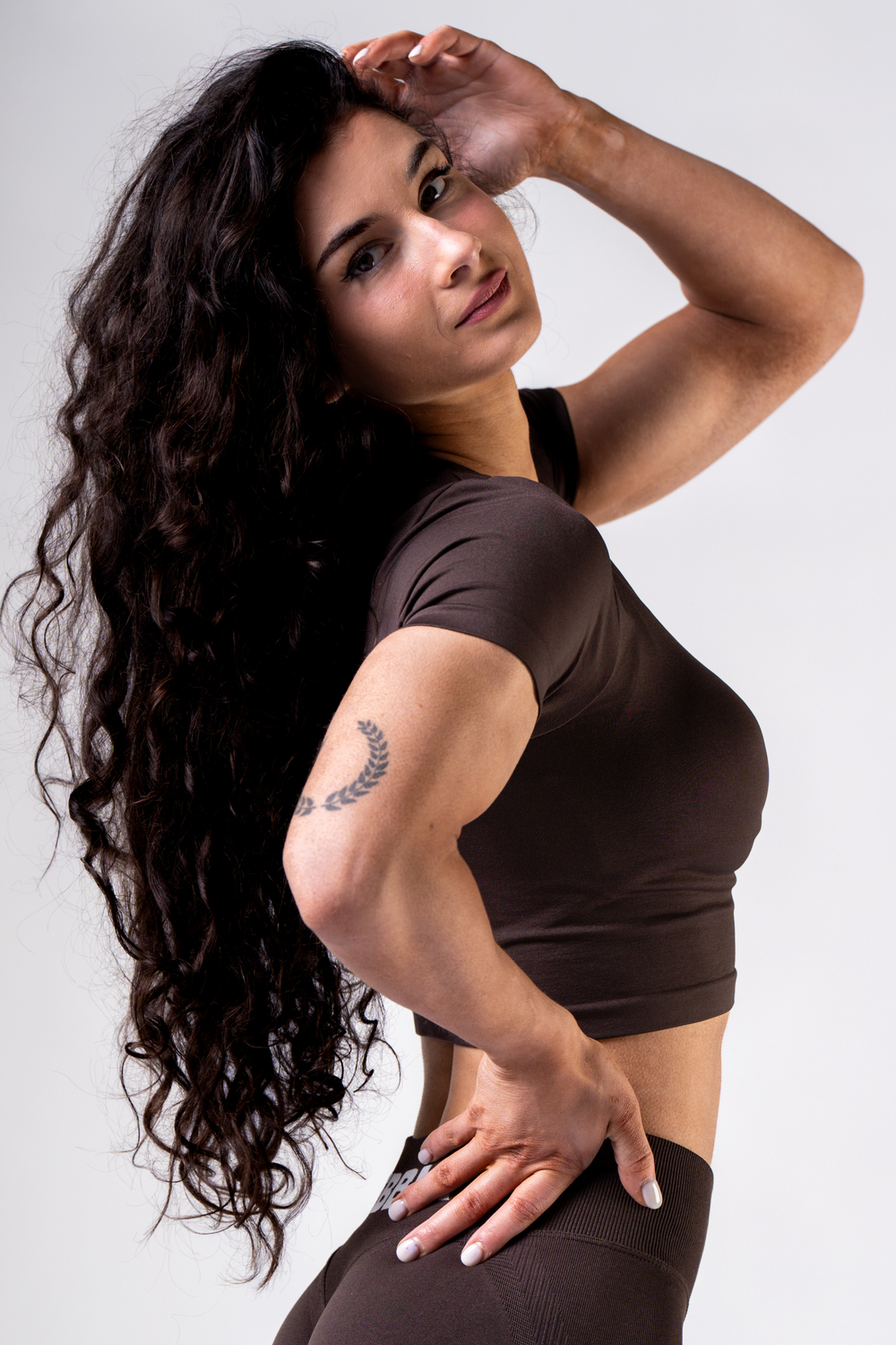 Топ-футболка Seamless Short-Sleeve Top POWER 891 DARK BROWN