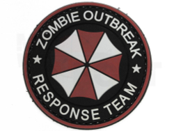 Шеврон Zombie outbreak team Umbrella PVC. Красный