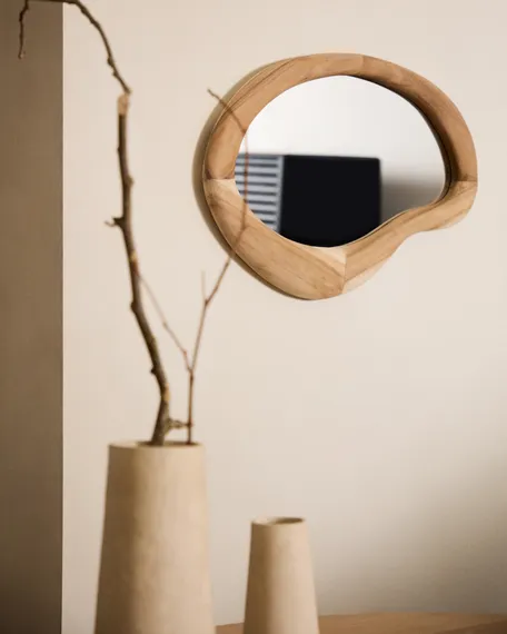 Зеркало Selem 68x44 см в деревянной раме с натуральной отделкой 