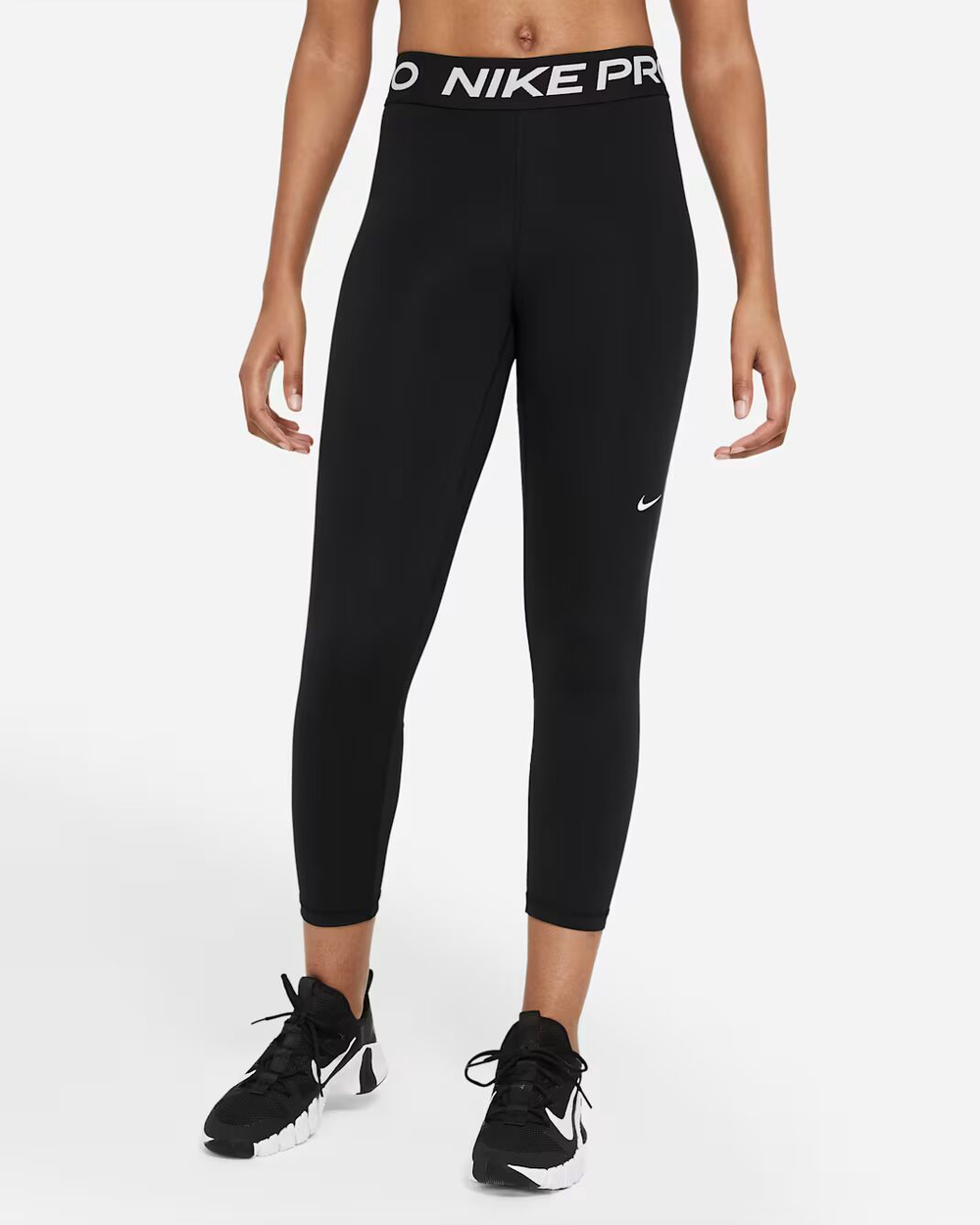 Nike Pro Женские укороченные леггинсы с вставками из сетки - NIKE