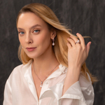 Серьги с Розовым Жемчугом и Бриллиантами, Е0143-4/3