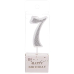 Свеча для торта Цифра Иллюзия «7» 9,5 см, серебро