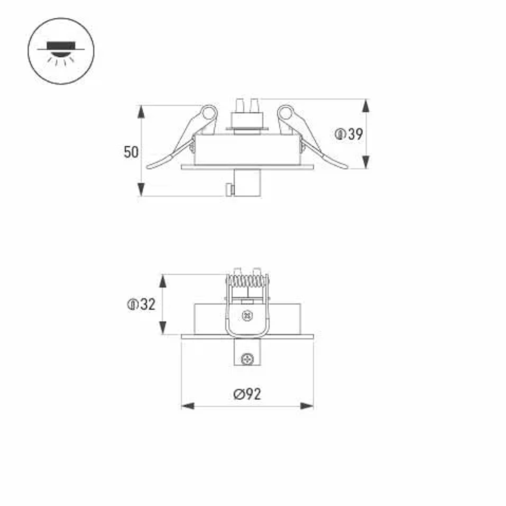 Чаша потолочная встраиваемая SPX-CANOPY-R90-C6.5 (BK) (Arlight, Металл) 046017