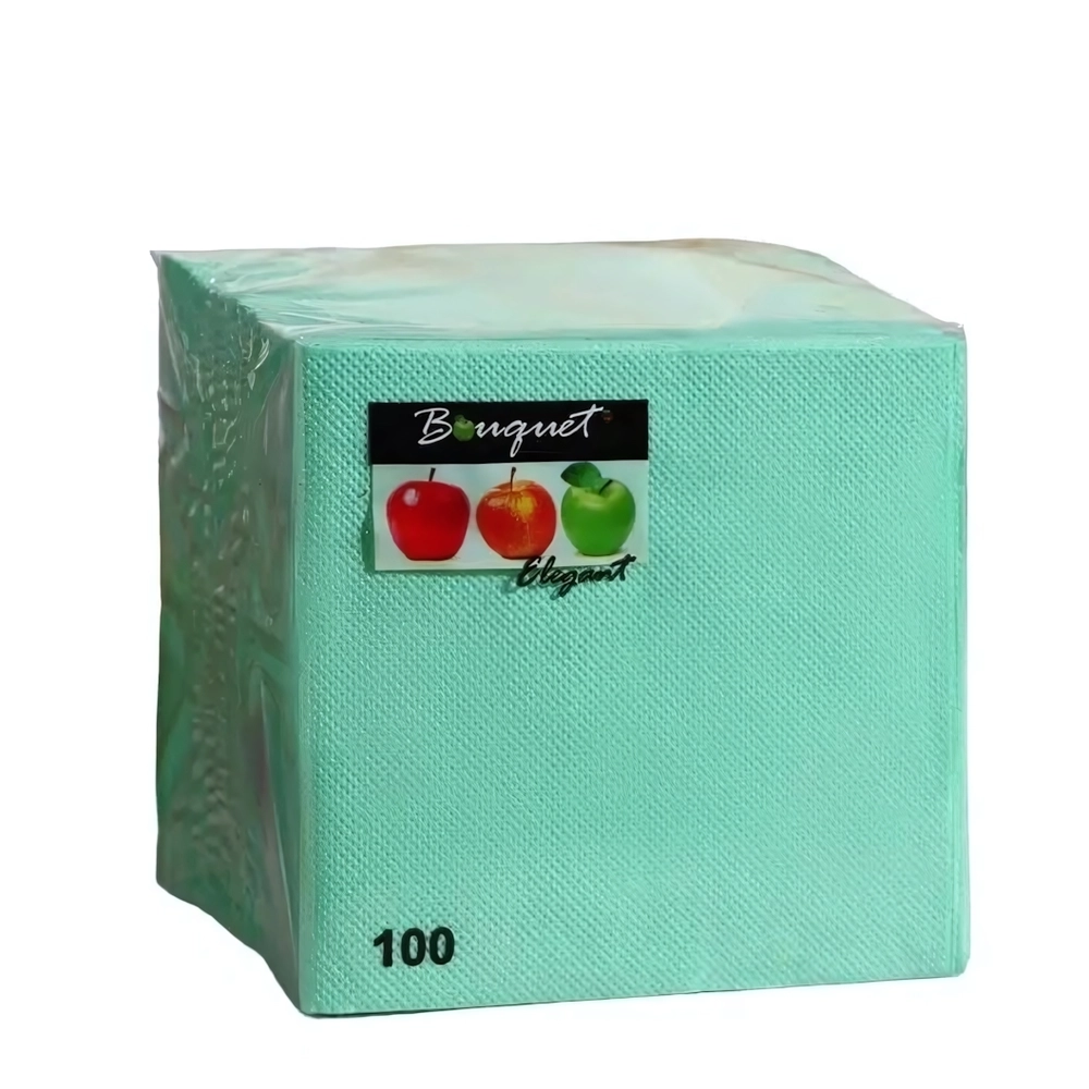 Салфетки бумажные 24*24 BOUQUET elegant Салатовые, 1 сл., 100 л