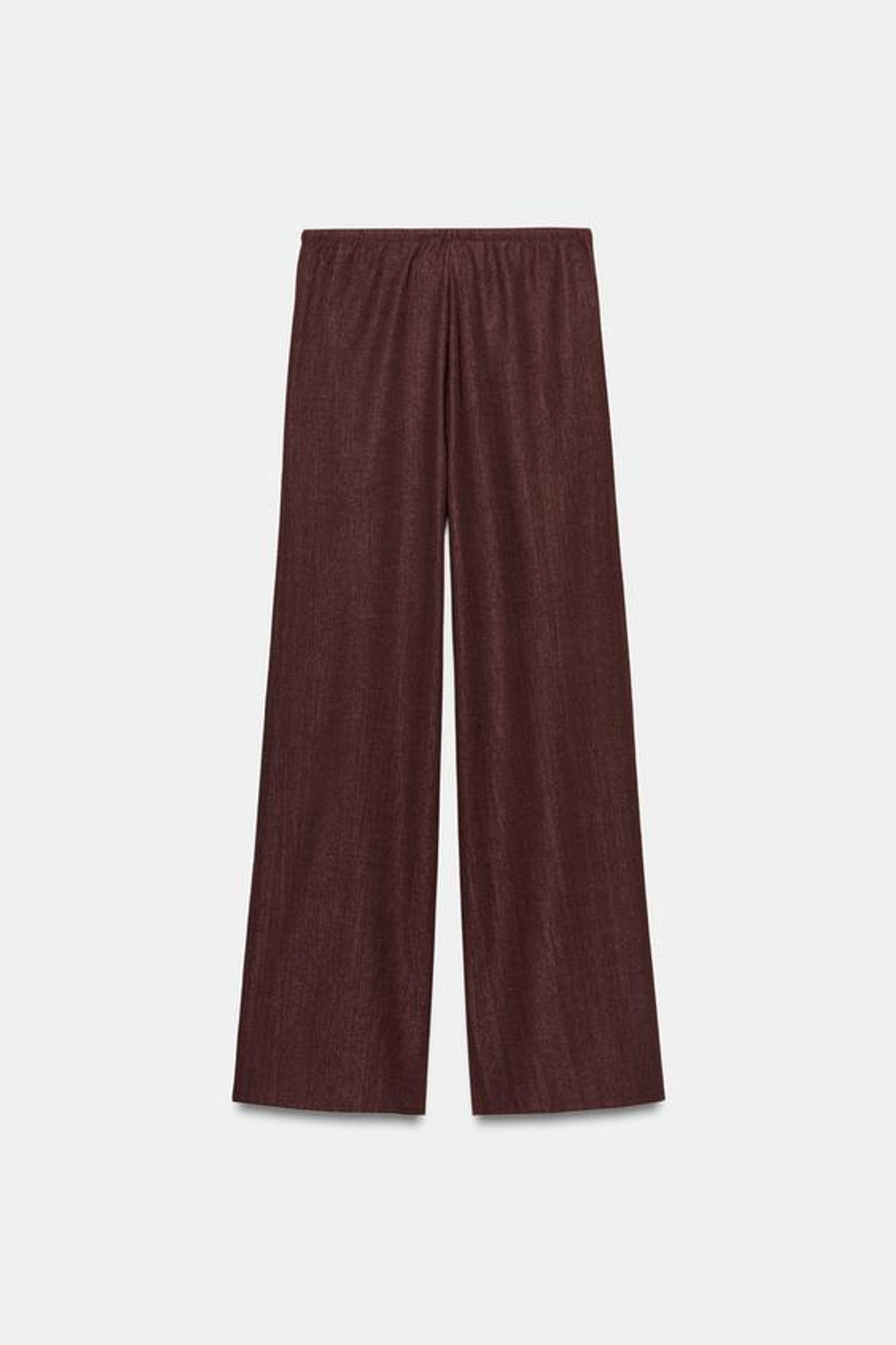 ZARA БРЮКИ ПРЯМОГО КРОЯ В СТИЛЕ РУСТИК, БУРГУНДИ