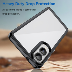 Прозрачный чехол с усиленными рамками черного цвета для Samsung Galaxy S25 Edge, увеличенные защитные свойства