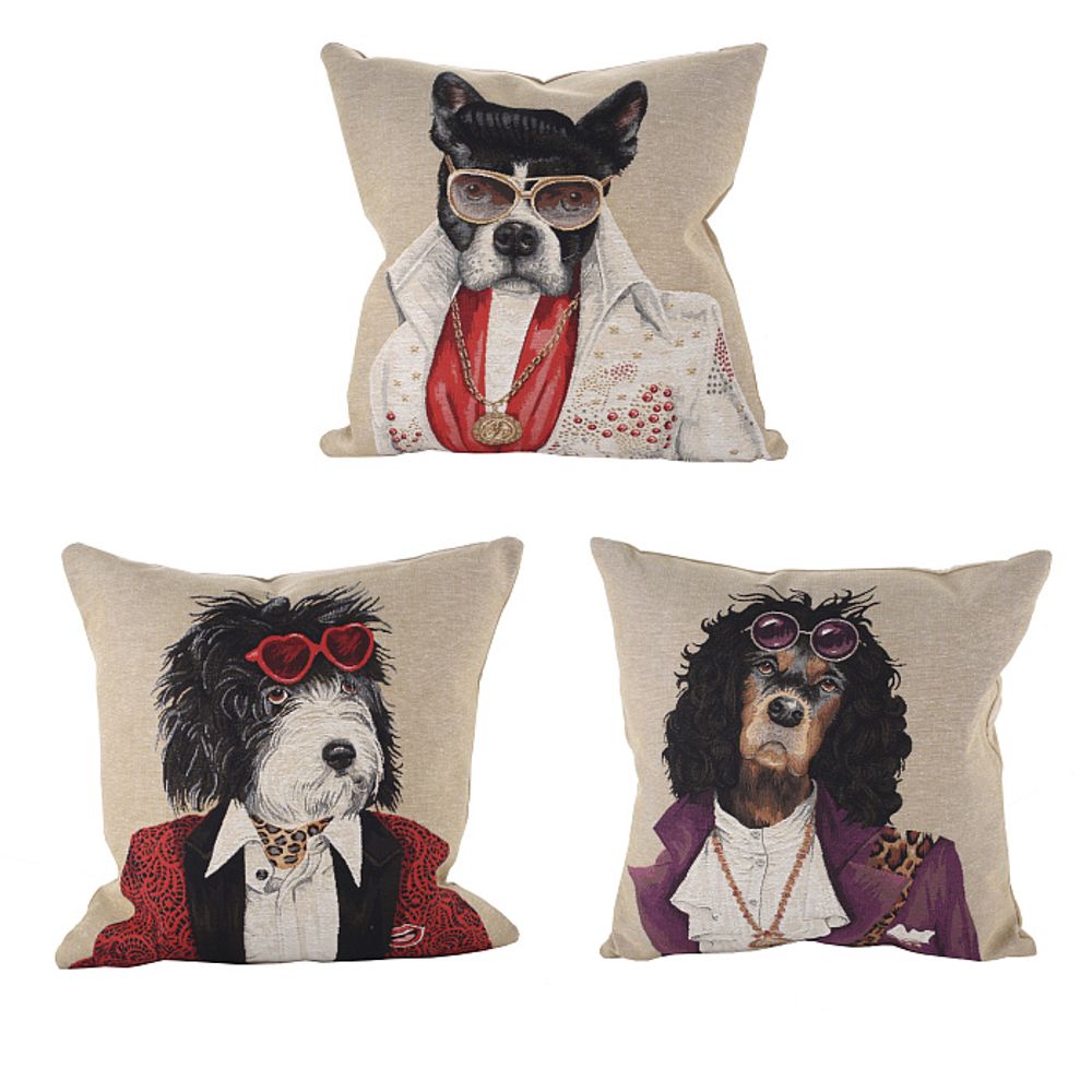 Подушка "Собака рок-звезда"