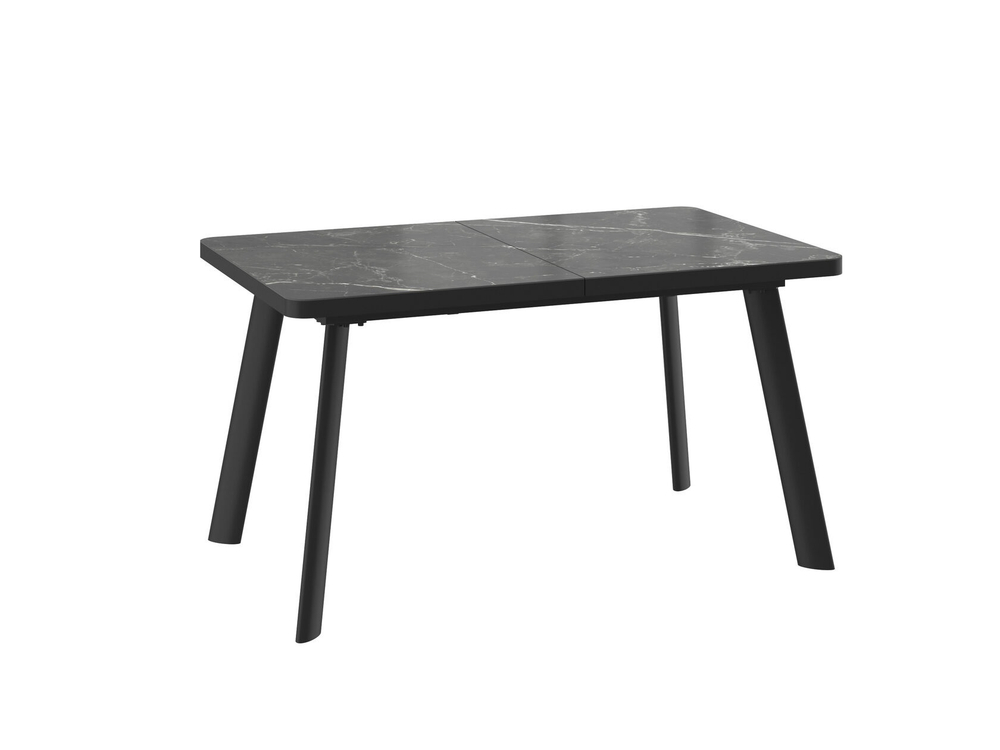 Стол LEON LUX RADIAL-140, раздвижной 140(180)х85, STONE BLACK ST CER/ЧЕРНЫЙ, (2 упак.)