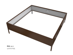 Клумба квадратная оцинкованная 1 ярус RAL 8017 Шоколад