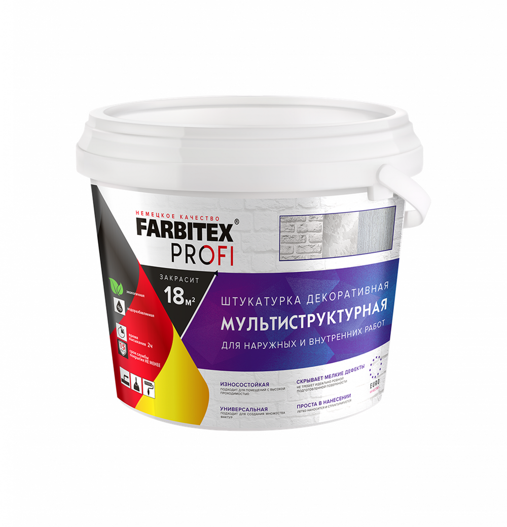 Штукатурка декоративная мультиструктурная (4,5л) FARBITEX PROFI