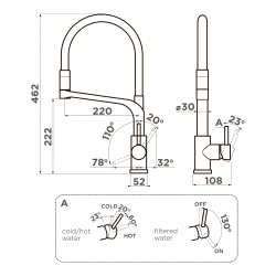 Смеситель Omoikiri Sinto 2 Plus-C-WH