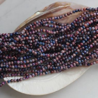 Агат тонированный 4 мм, 1 нить, К003