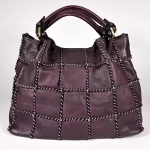 Женская сумка из натуральной винтажной кожи бордового цвета