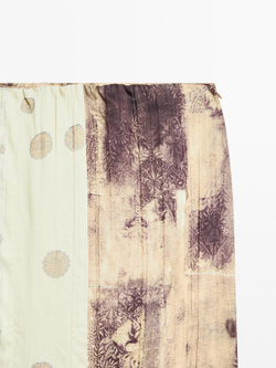 Massimo Dutti Атласная юбка миди с принтом, бордо