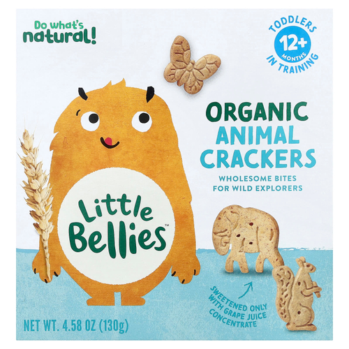 Little Bellies, Органические крекеры для животных, от 12 месяцев, 130 г (4,58 унции)