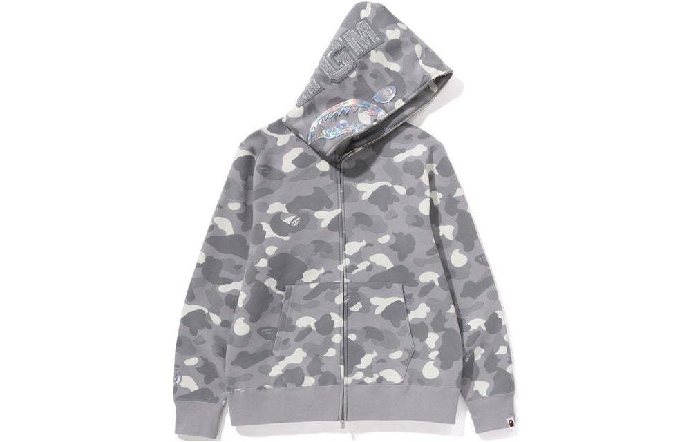 A Bathing Ape City Camo Shark Full Zip Худи Ss24 серый