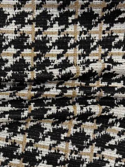 Твид хлопок с шерстью и п/а Agatha Ruiz de la Prada черно-белый пье-де-пуль в коричневую клетку