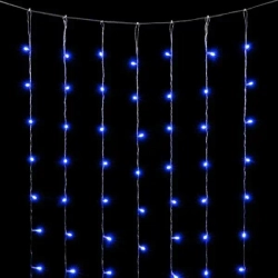 Светодиодный занавес 2*2 м., 400 синих LED ламп, облегченный, прозрачный провод ПВХ, LTC (PCL400NOT-10-2B)