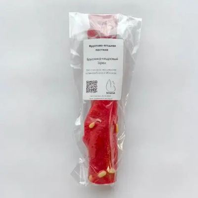 Брусничная пастила с кедровым орехом "Белкин снек", 40 г