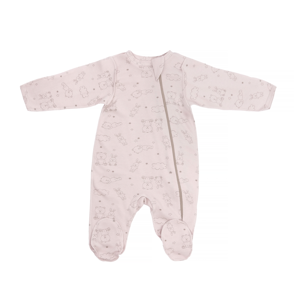 Комбинезон на молнии бледно-розовый