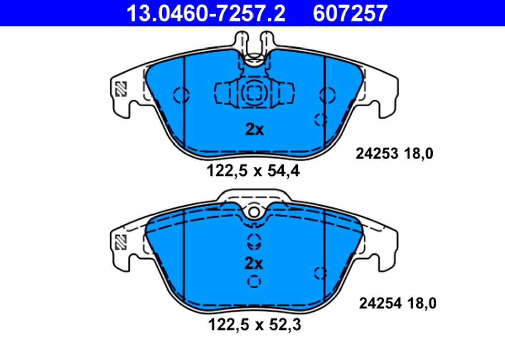 ATE - 13046072572-ATE - Brake Pad Set, disc brake