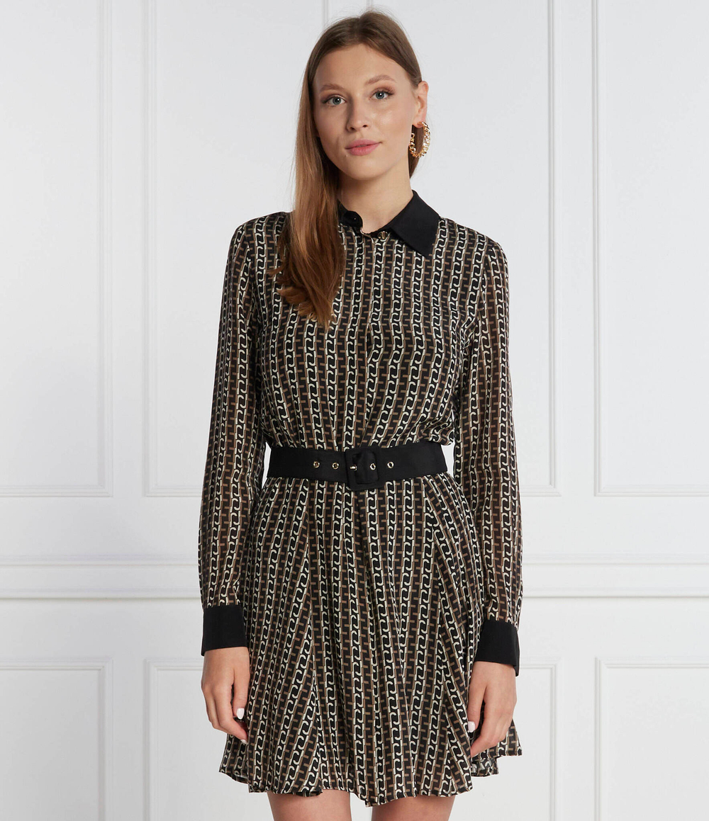 Шелковое платье с ремешком Liu Jo - черный(CF3299 T3598)