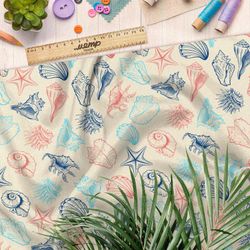 Ткань оксфорд 210 разноцветные ракушки