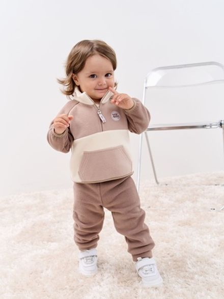 Костюм флисовый Колор блок "Капучино" 0+