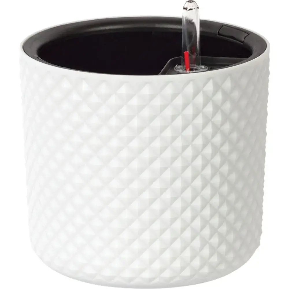 Кашпо ФАСЕТ D180мм с вставкой и с автополивом Белый