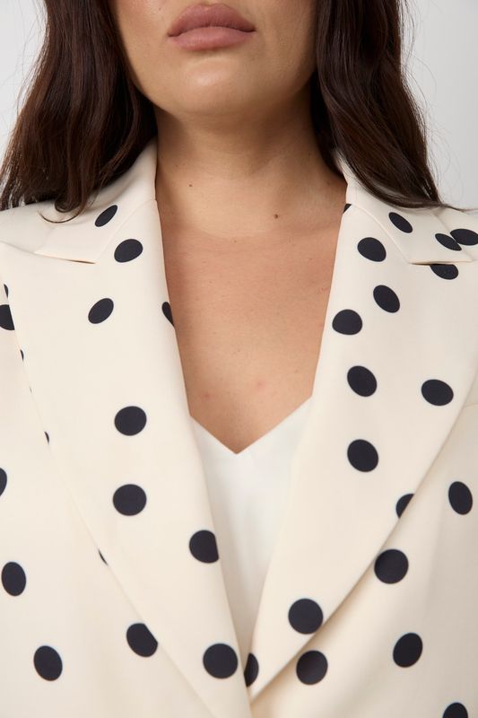 Жакет однобортный, принт горох