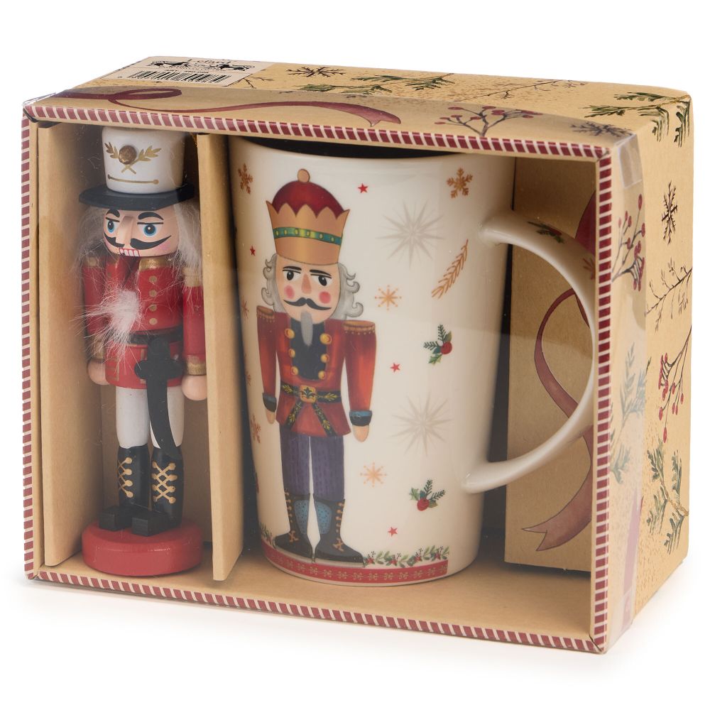 НАБОР ПОДАРОЧНЫЙ LEFARD "ЩЕЛКУНЧИК" (КРУЖКА 385 МЛ В КОМПЛЕКТЕ С ЁЛОЧНОЙ ИГРУШКОЙ)