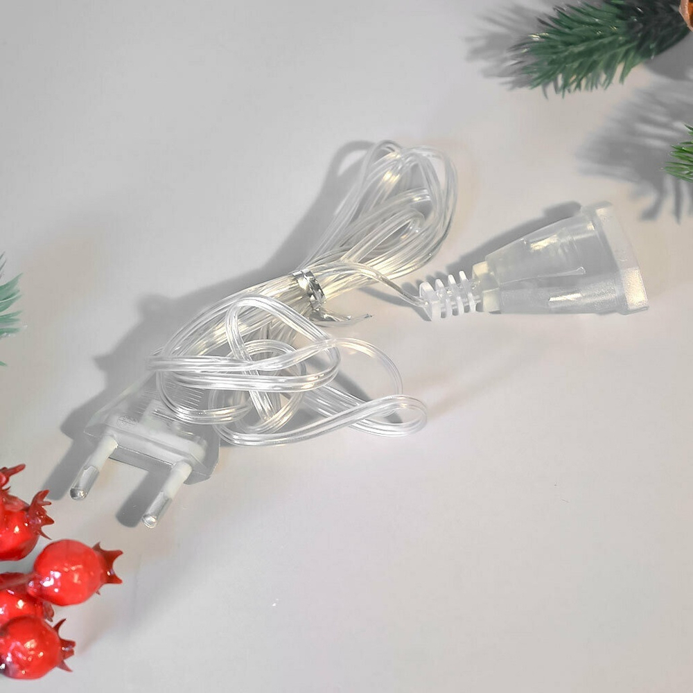 Удлинитель для домашней гирлянды 1,5м, прозрачный провод "Серпантин"