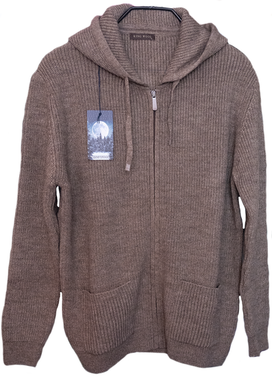 KING WOOL (Турция) из шерсти и кашемира на полном замке с капюшоном "СТАЛКЕР" Размеры (48-54)