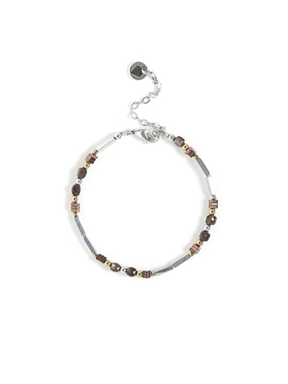 Браслет "Plane brown gray" Silver