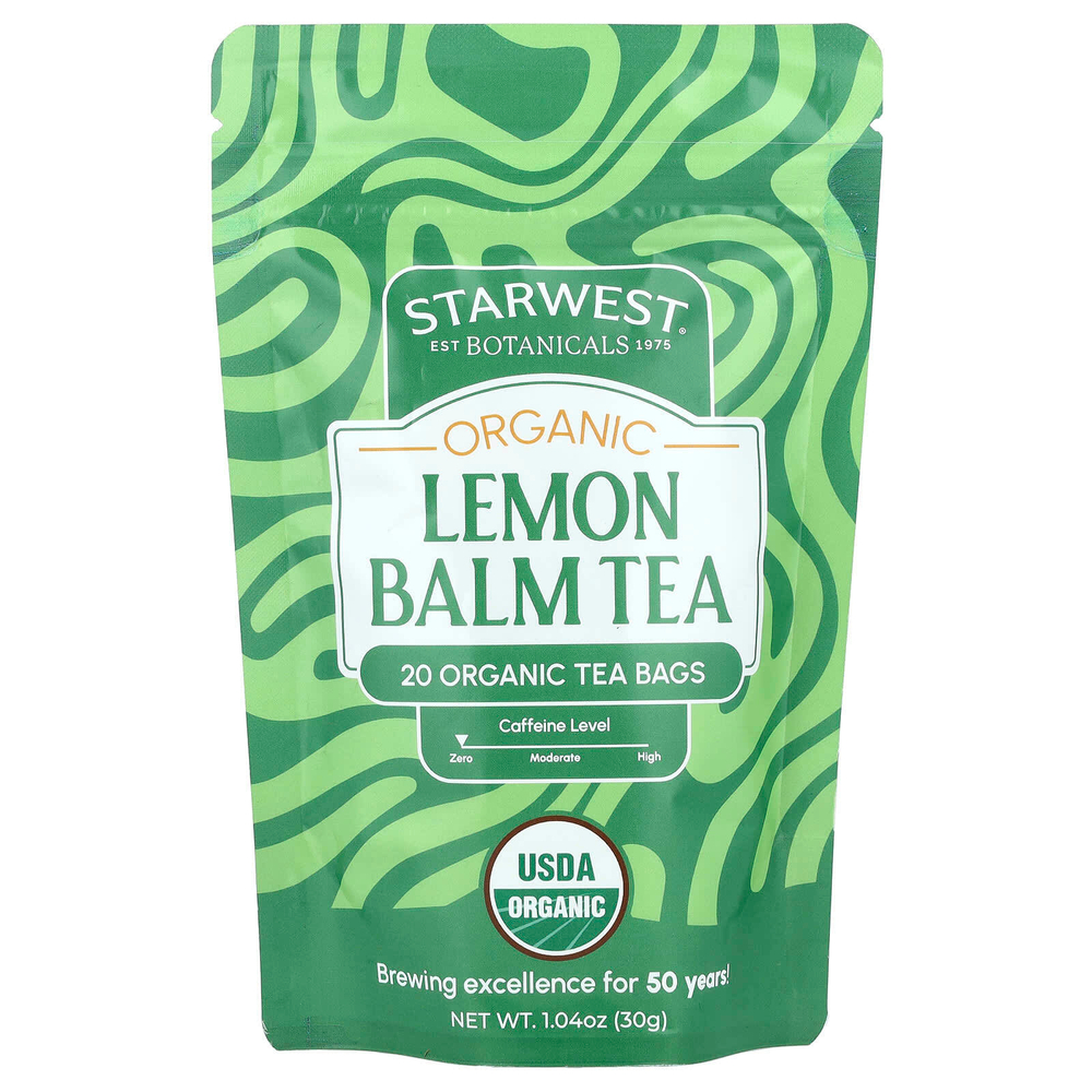 Starwest Botanicals, Органический чай с мелисой, 20 чайных пакетиков, 30 г (1,04 унции)