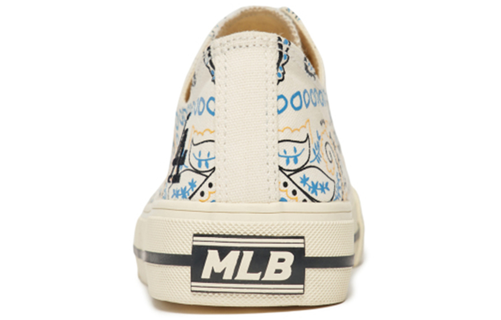 MLB Playball canvas cashew flower wear-resistant lightweight breathable low-top sneakers for men and women the same style white