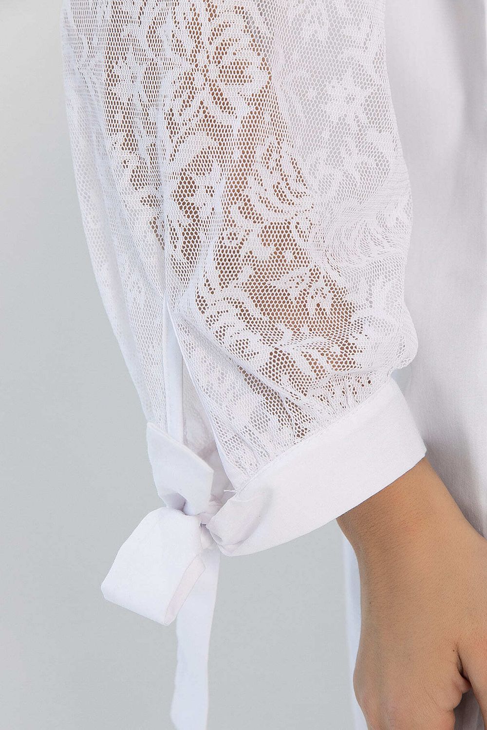 Блуза с завязками Ажур (белая) Б14386-10М LT Collection